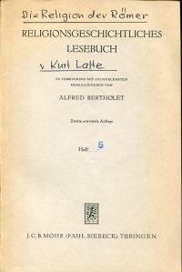 Latte, Die Religion der Römer und der Synkretismus der Kaiserzeit. (Umschlag)