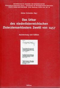 Schneider, Das Urbar des niederösterreichischen Zisterzienserklosters Zwettl von (Einband)
