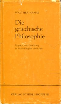 Kranz, Die  griechische Philosophie. (Umschlag)