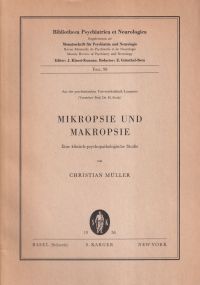 Müller, Mikropsie und Makropsie. (Umschlag)