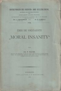 Näcke, Über die sogenannte "Moral Insanity". (Umschlag)