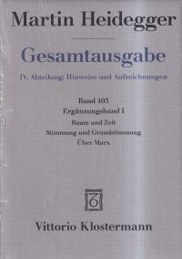 Heidegger, Raum und Zeit. Stimmung und Grundstimmung. Über Marx. (Umschlag)