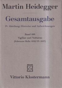 Heidegger, Vigiliae und Notturno. (Umschlag)