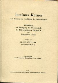 Büttiker, Justinus Kerner. (Umschlag)