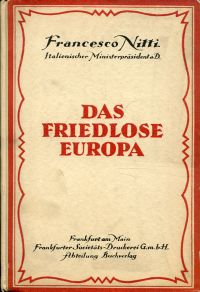 Nitti, Das  friedlose Europa. (Umschlag)