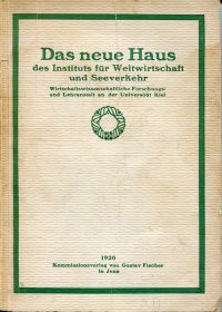 Harms, Das  neue Haus des Instituts für Weltwirtschaft und Seeverkehr. (Umschlag)