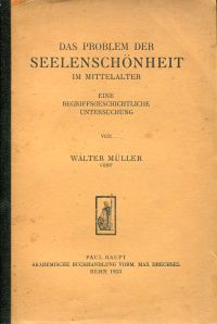 Müller, Das Problem der Seelenschönheit im Mittelalter. (Umschlag)
