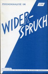 Psychoanalyse im Widerspruch, 1. Jahrgang, 2/89. (Umschlag)