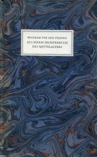 Steinen, Aus einem Dichterbuch des Mittelalters. (Umschlag)