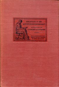 Gercke, Einleitung in die Altertumswissenschaft. (Umschlag)