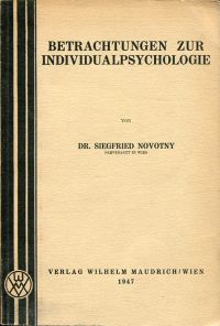 Novotny, Betrachtungen zur Individualpsychologie. (Umschlag)