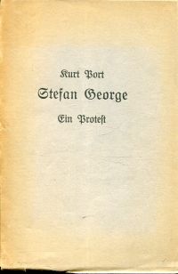 Port, Stefan George. (Umschlag)