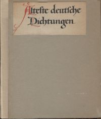 Wolfskehl, Älteste deutsche Dichtungen. (Umschlag)