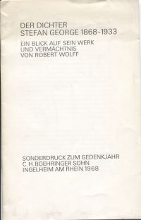 Wolff, Der Dichter Stefan George 1868-1933. (Umschlag)