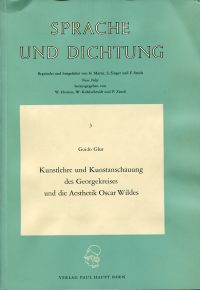 Glur, Kunstlehre und Kunstanschauung des Georgekreises und die Aesthetik Oscar W (Umschlag)