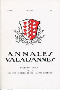 Annales Valaisannes, Bulletin annuel de la Société d'histoire du Valais Romand, (Umschlag)