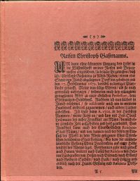 Werdmüller, Die Reisen Christoph Gassmanns. (Umschlag)