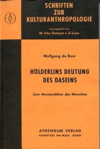Boer, Hölderlins Deutung des Daseins. (Umschlag)