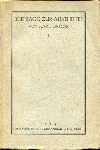 Groos, Beiträge zur Aesthetik , 1. (Umschlag)