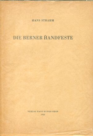 Strahm, Die Berner Handfeste. (Einband)