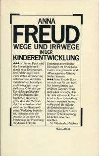 Freud, Wege und Irrwege in der Kinderentwicklung. (Umschlag)