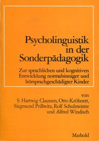 Psycholinguistik in der Sonderpädagogik. (Umschlag)