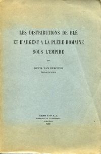 Berchem, Les distributions de blé et d'argent à la plèbe romaine sous l'empire. (Umschlag)