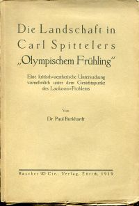 Burkhardt, Die  Landschaft in Carl Spittelers "Olympischer Frühling". (Umschlag)