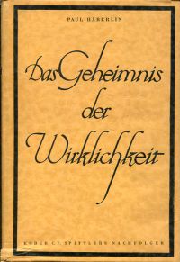 Häberlin, Das Geheimnis der Wirklichkeit. (Umschlag)
