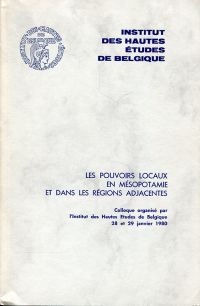 Finet, Les pouvoirs locaux en Mesopotamie et dans les regions adjacents. (Umschlag)