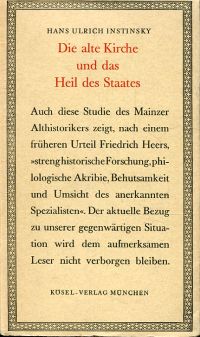 Instinsky, Die alte Kirche und das Heil des Staates. (Umschlag)