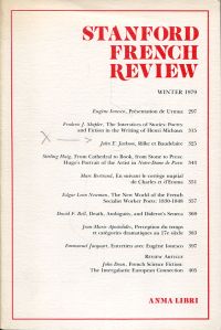Stanford French Review, Winter 1979. (Umschlag)