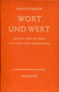 Sommer, Wort und Wert. (Umschlag)
