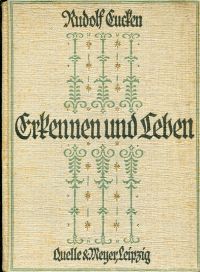 Eucken, Erkennen und Leben. (Umschlag)
