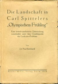 Burkhardt, Die  Landschaft in Carl Spittelers "Olympischer Frühling". (Umschlag)