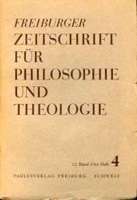 Freiburger Zeitschrift für Philosophie und Theologie, 12. Band, Heft 4 (Umschlag)