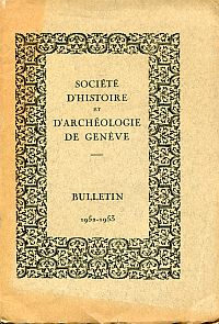 Bulletin de la Société d'histoire et d'archéologie de Genève, Tome 10, 2ième liv (Umschlag)