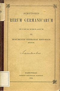 Lambertus: Lamberti Hersfeldensis annales. (Umschlag)