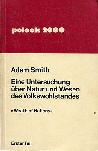 Smith, Eine Untersuchung über Wesen und Ursachen des Volkswohlstandes. (Umschlag)