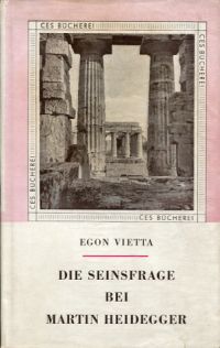 Vietta, Die Seinsfrage bei Martin Heidegger. (Umschlag)