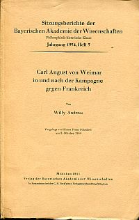 Andreas, Carl August von Weimar in und nach der Kampagne gegen Frankreich. (Umschlag)