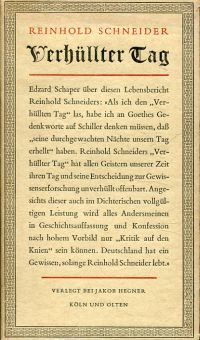 Schneider, Verhüllter Tag. (Umschlag)