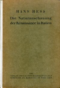 Hess, Die Naturanschauung der Renaissance in Italien. (Umschlag)