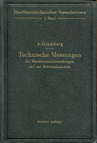 Gramberg, Technische Messungen bei Maschinenuntersuchungen und zur Betriebskontr (Umschlag)