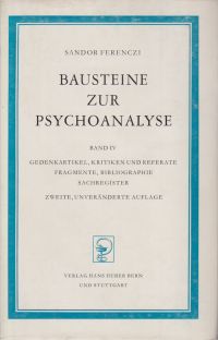 Ferenczi, Gedenkartikel, Kritiken und Referate, Fragmente, Bibliographie, Sachre (Umschlag)