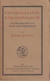 Kolnai, Psychoanalyse und Soziologie. (Umschlag)