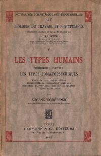 Schreider, Les types somatopsychiques. (Umschlag)