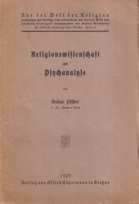 Pfister, Religionswissenschaft und Psychanalyse. (Umschlag)