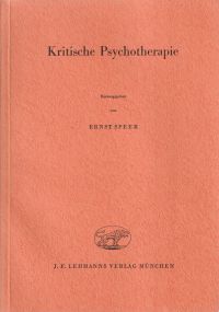 Speer, Kritische Psychotherapie. (Umschlag)