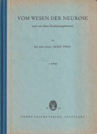 Speer, Vom Wesen der Neurose und von ihren Erscheinungsformen. (Umschlag)